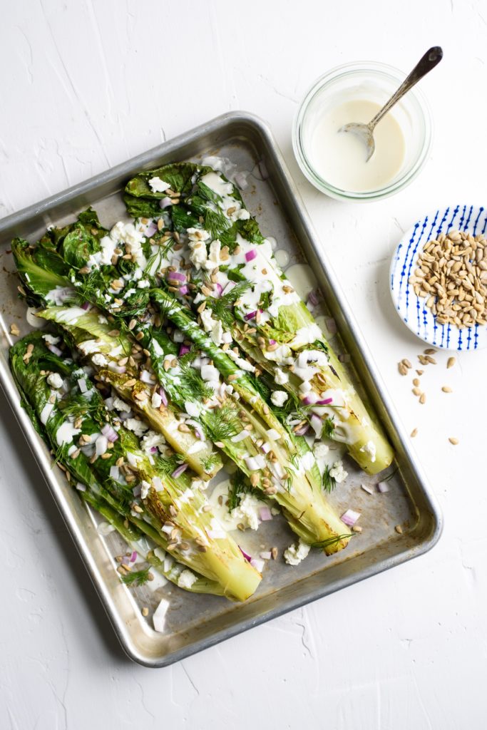 Grilled Romaine Wedges with Creamy French Chèvre Dressing